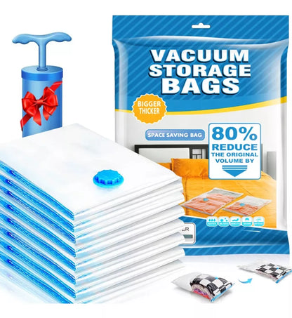 5 Bolsas De Empaque Al Vacio Mas 1 Bomba De Vacio Ahorrador 50X60 TM