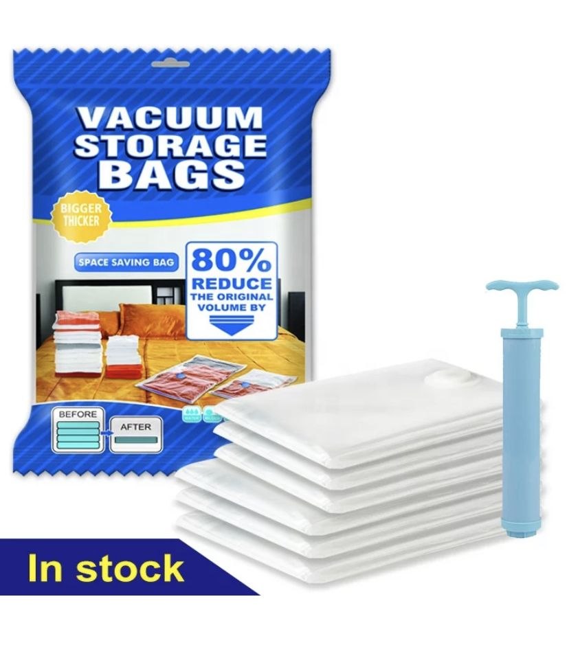 5 Bolsas De Empaque Al Vacio Mas 1 Bomba De Vacio Ahorrador 50X60 TM