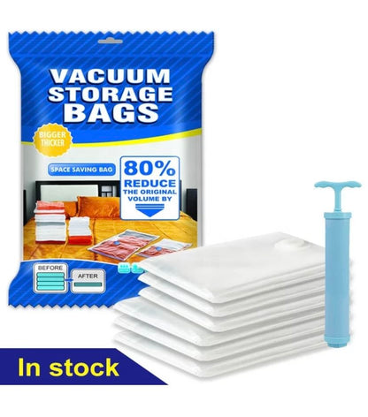 5 Bolsas De Empaque Al Vacio Mas 1 Bomba De Vacio Ahorrador 50X60 TM
